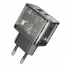 Incarcator USB, Type-C, QC3.0, 20W - Hoco Dazzling (N34) - Transparent Negru