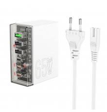 Incarcator pentru Priza 2x USB, 2x Type-C, 65W + Cablu Type-C la Type-C - Baseus (P10162701533-00) - Mov