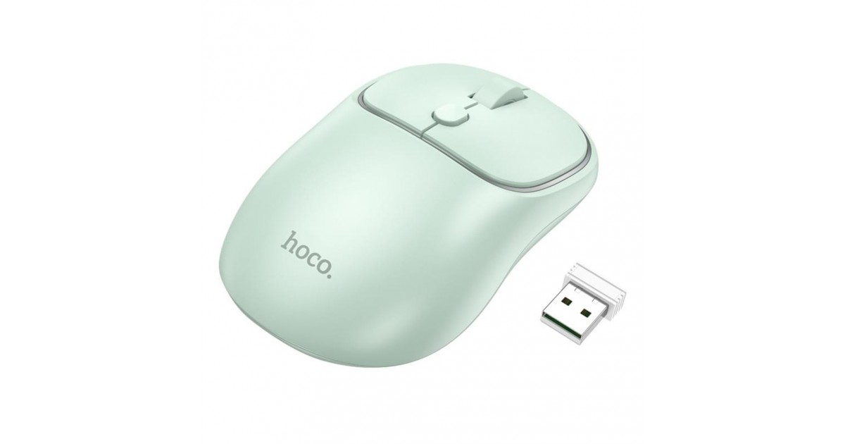 Mouse Fara Fir 2.4G, 1600 DPI - Hoco Royal (GM25) - Light Verde