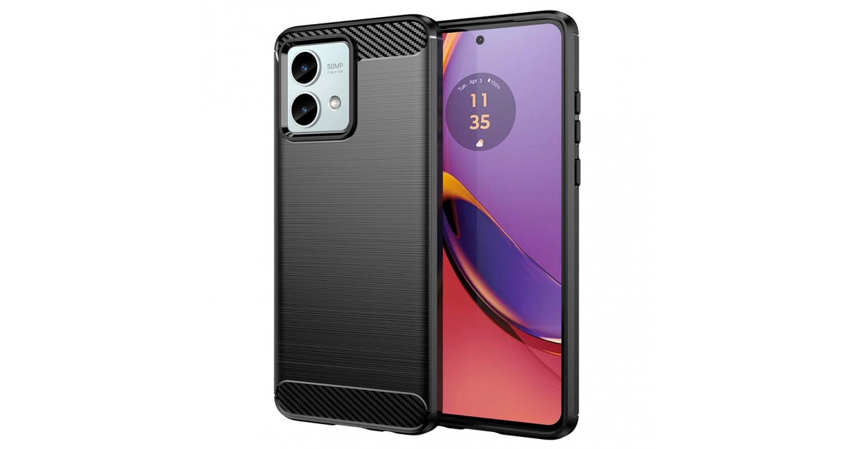 Husa pentru Motorola Moto G84 - Techsuit Carbon Silicone - Neagra