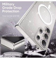 Husa pentru Samsung Galaxy S24 Ultra - Techsuit SparkleSkin MagSafe Series - Clear