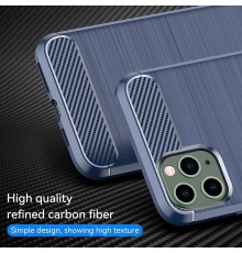 Husa pentru iPhone 11 Pro - Techsuit Carbon Silicone - Albastra