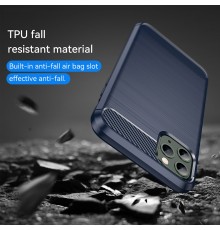 Husa pentru iPhone 11 Pro - Techsuit Carbon Silicone - Albastra