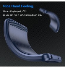 Husa pentru iPhone 15 Pro - Techsuit Carbon Silicone - Albastra