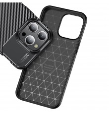 Husa pentru iPhone 15 Pro Max - Techsuit CarbonFiber - Neagra