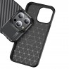 Husa pentru iPhone 15 Pro Max - Techsuit CarbonFiber - Neagra