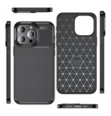 Husa pentru iPhone 15 Pro Max - Techsuit CarbonFiber - Neagra