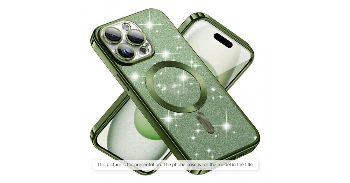 Husa pentru iPhone 15 Pro - Techsuit Luxury Glitter MagSafe - Deep Verde