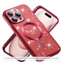 Husa pentru iPhone 15 Pro - Techsuit Luxury Glitter MagSafe - Rosie