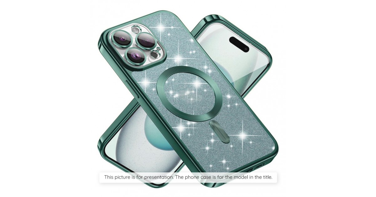 Husa pentru iPhone 15 Pro - Techsuit Luxury Glitter MagSafe - Light Verde