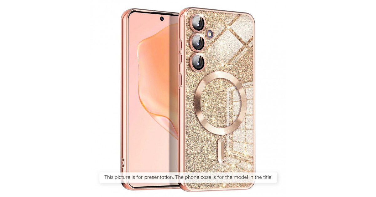 Husa pentru iPhone 15 Pro - Techsuit Luxury Glitter MagSafe - Rose Gold