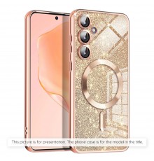 Husa pentru iPhone 15 Pro - Techsuit Luxury Crystal MagSafe - Gold