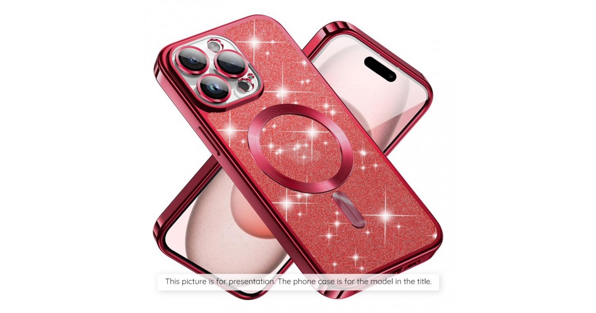 Husa pentru iPhone 15 Pro Max - Techsuit Luxury Glitter MagSafe - Rosie