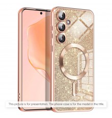 Husa pentru iPhone 15 - Techsuit Luxury Glitter MagSafe - Light Albastra