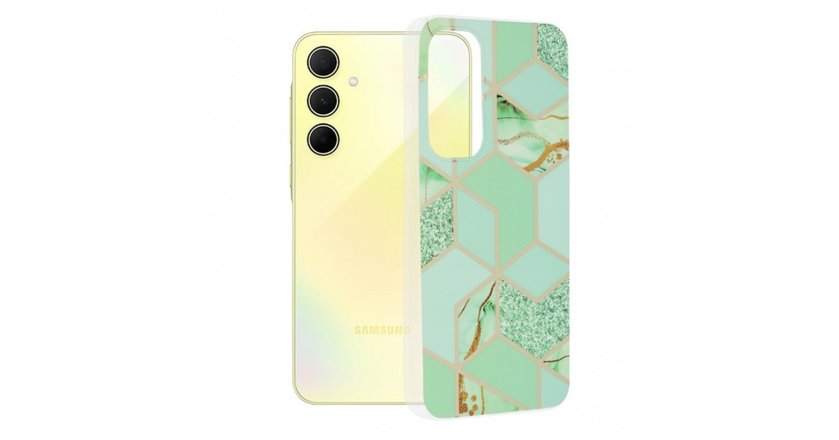 Husa pentru Samsung Galaxy A35 5G - Techsuit Marble Series - Verde Hex