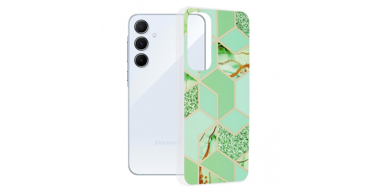 Husa pentru Samsung Galaxy A55 5G - Techsuit Marble Series - Verde Hex