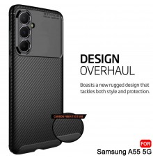 Husa pentru Samsung Galaxy A55 5G - Techsuit CarbonFiber - Neagra