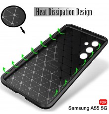 Husa pentru Samsung Galaxy A55 5G - Techsuit CarbonFiber - Neagra