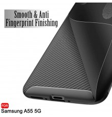 Husa pentru Samsung Galaxy A55 5G - Techsuit CarbonFiber - Neagra