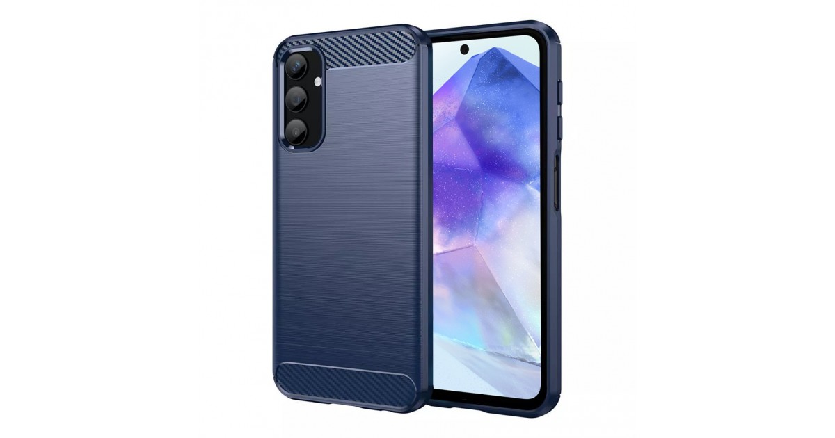 Husa pentru Samsung Galaxy A55 5G - Techsuit Carbon Silicone - Albastra