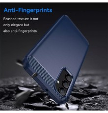 Husa pentru Samsung Galaxy A55 5G - Techsuit Carbon Silicone - Albastra