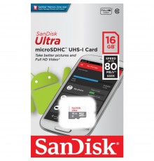 Card de Memorie, 16GB - SanDisk Ultra (SDSQUNS-016G-GN3MN) - Alb / Gray