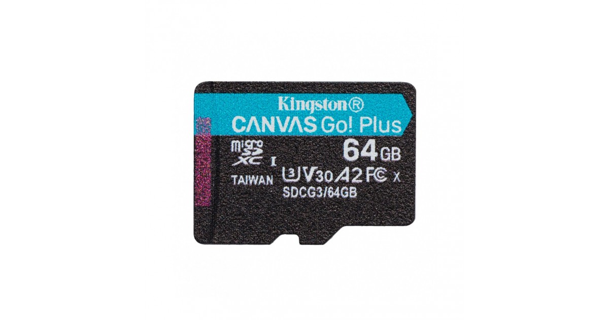 Card de Memorie, 64GB - Kingston Canvas Go Plus (SDCG3/64GBSP) - Negru