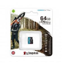 Card de Memorie, 64GB - Kingston Canvas Go Plus (SDCG3/64GBSP) - Negru