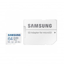 Card de Memorie cu Adaptor, 64GB - Samsung Evo Plus (MB-MC64KA/EU) - Alb