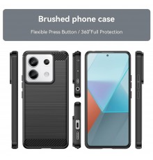 Husa pentru Xiaomi Redmi Note 13 Pro 5G / Poco X6 - Techsuit Carbon Silicone - Neagra