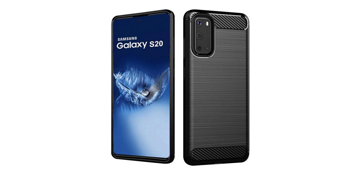 Husa Tpu Carbon Fibre pentru Samsung Galaxy S20, Neagra