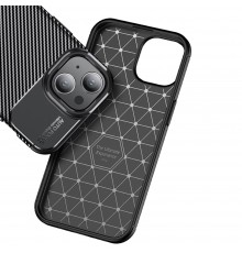 Husa pentru iPhone 15 Plus - Techsuit CarbonFiber - Neagra