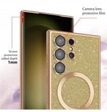 Husa pentru iPhone 15 Pro - Techsuit Luxury Glitter MagSafe - Neagra