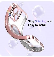 Husa pentru iPhone 15 Pro - Techsuit Luxury Glitter MagSafe - Deep Albastra
