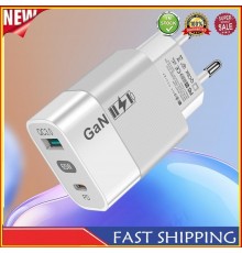 Incarcator Priza GaN, USB, Type-C, 65W - Techsuit (CHPD131) - Alb