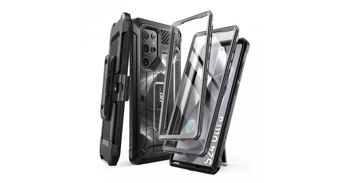 Husa pentru Samsung Galaxy S24 Ultra - Supcase Unicorn Beetle Pro - Neagra Ripple