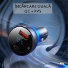 Incarcator Auto Type-C PD65W, USB QC4.0 - Baseus (CCKX-C0G) - Clear