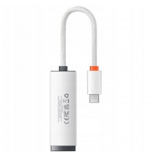 Adaptor USB-C la RJ45 Lan Port, 100Mbps - Baseus Lite Series (WKQX000202) - Alb