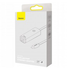 Adaptor USB-C la RJ45 Lan Port, 100Mbps - Baseus Lite Series (WKQX000202) - Alb