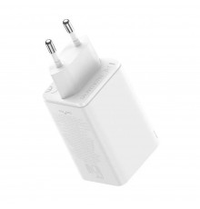 Incarcator pentru Priza 2x USB, 2x Type-C, 65W + Cablu Type-C la Type-C - Baseus (P10162701213-00) - Alb