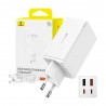 Incarcator pentru Priza 2x USB, 2x Type-C, 65W + Cablu Type-C la Type-C - Baseus (P10162701213-00) - Alb