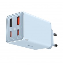 Incarcator pentru Priza 2x USB, 2x Type-C, 65W + Cablu Type-C la Type-C - Baseus (P10162701313-00) - Albastru