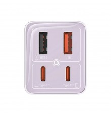Incarcator pentru Priza 2x USB, 2x Type-C, 65W + Cablu Type-C la Type-C - Baseus (P10162701533-00) - Mov