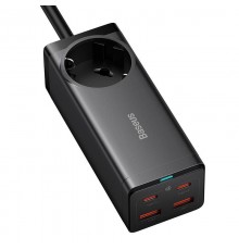 Incarcator pentru Priza 2x USB, 2x Type-C, 65W + Cablu Type-C la Type-C - Baseus (P10162701313-00) - Albastru