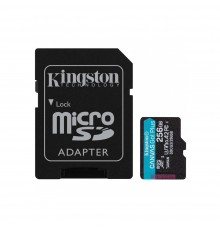 Card de Memorie cu Adaptor, 64GB - Kingston Canvas Go Plus (SDCG3/64GB) - Negru