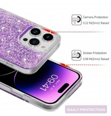 Husa pentru Samsung Galaxy A14 4G / A14 5G - Techsuit Sparkly Glitter - Alba