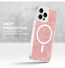 Husa pentru iPhone 15 - Techsuit Sparkly Glitter MagSafe - Mov