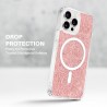 Husa pentru iPhone 15 Pro - Techsuit Sparkly Glitter MagSafe - Alba