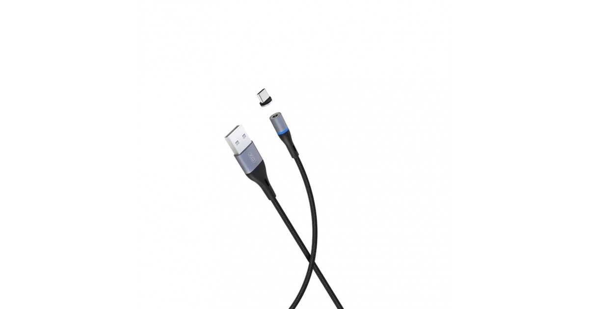 Cablu de date, magnetic, XO NB125 USB Type-C, 2A, 1m, Negru