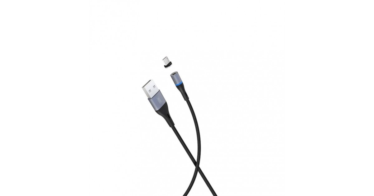 Cablu de date, magnetic, XO NB125 , Micro Usb, 1m, Negru